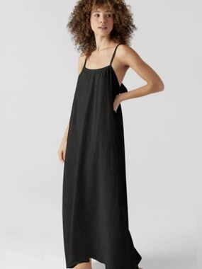 Sol Angeles Black Spaghetti-Strap Maxi Dress